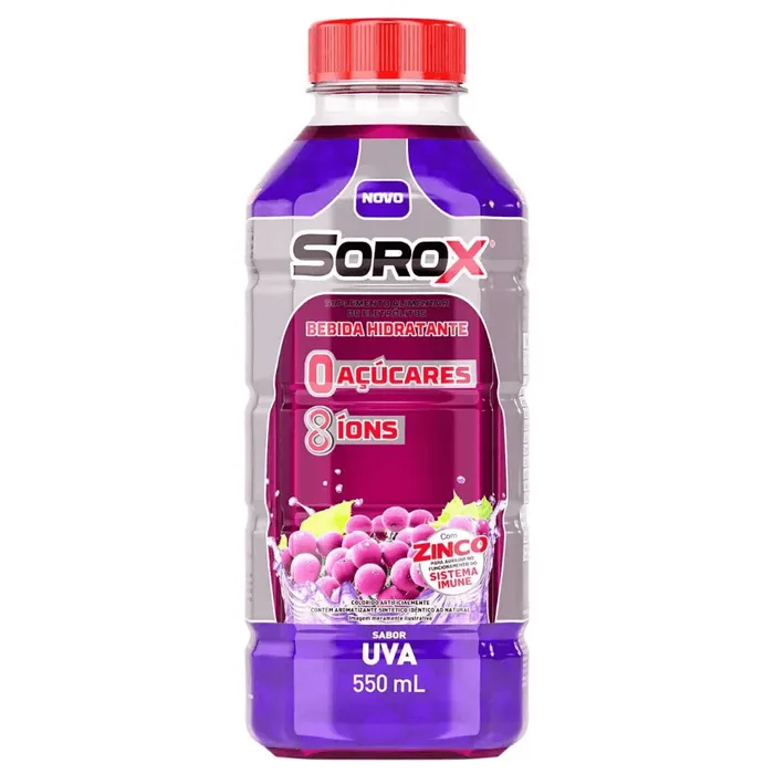 Sorox Sabor Uva Zero Açúcar Bebida Hidratante 550ml