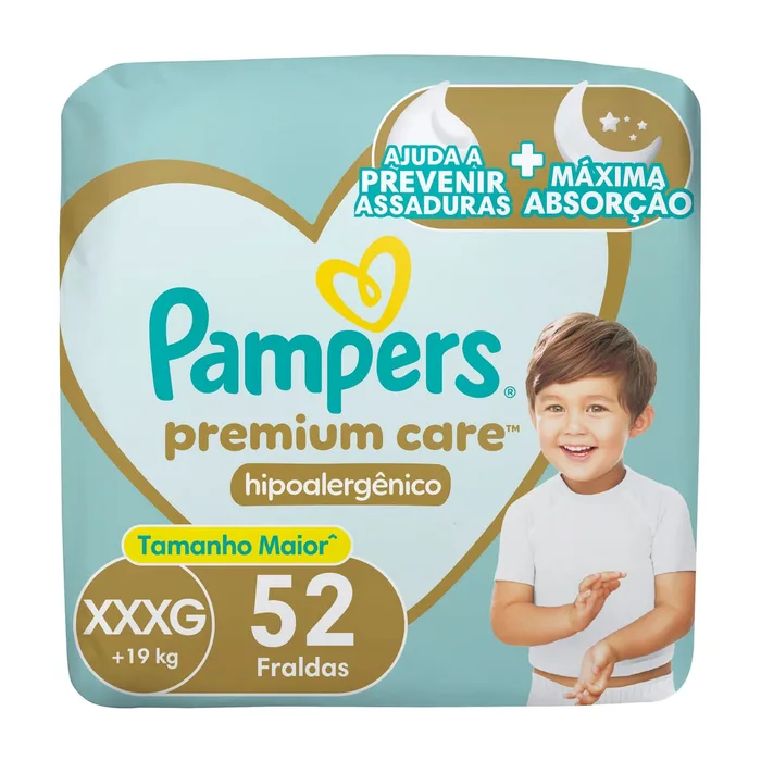Fralda Pampers Premium Care XXXG 52 Unidades