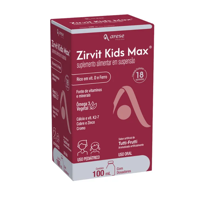 Zirvit Kids Max Sabor Tutti-Frutti Suspensão Oral 100ml + Dosadores