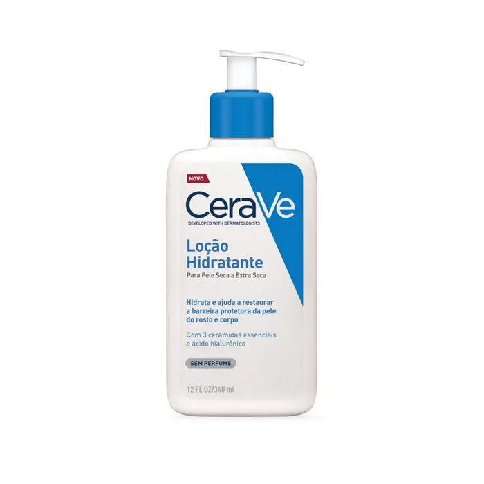 Loção Corporal CeraVe Hidratante com Ceramidas e Ácido Hialurônico Sem Perfume Pele Seca a Extra Seca 340ml