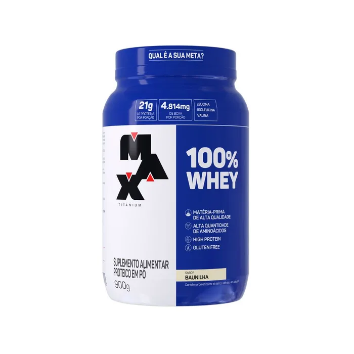Whey Protein 100% Max Titanium Baunilha 900g