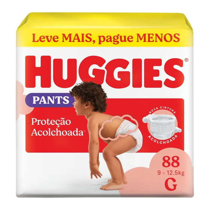 Fralda Pants Huggies Proteção Acolchoada G 88 Unidades
