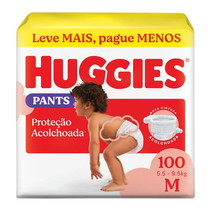 Fralda Pants Huggies Proteção Acolchoada M 100 Unidades