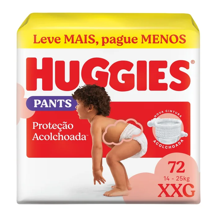 Fralda Pants Huggies Proteção Acolchoada XXG 72 Unidades