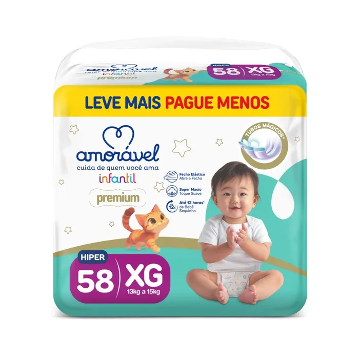 Fralda Amorável Premium XG 58 Unidades