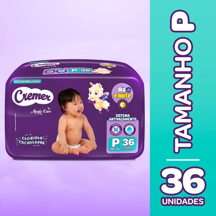 Fralda Cremer Magic Care Dia e Noite P 36 Unidades