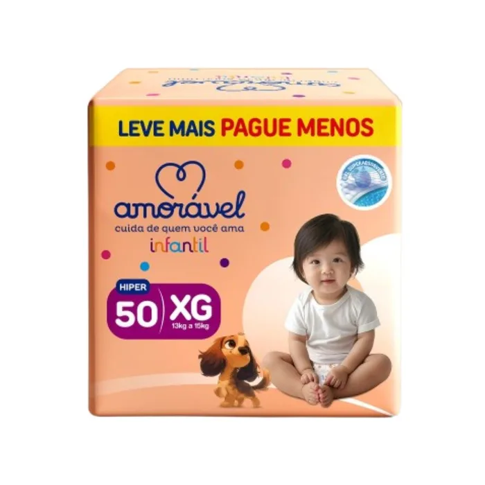 Fralda Amoravel Basic Hiper Xg 50 Unidades