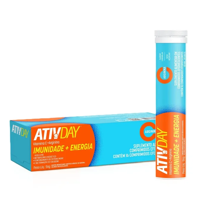 Ativday Vitamina C + Arginina 16 Comprimidos Efervescentes