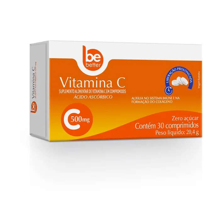 Suplemento Alimentar Be Better Vitamina C 500mg 30 Comprimidos Liberação Prolongada