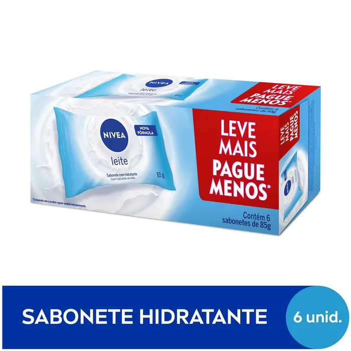 Kit Sabonete Em Barra Nivea Leite 6 Unidades De 85g Leve Mais Prosperar Farma
