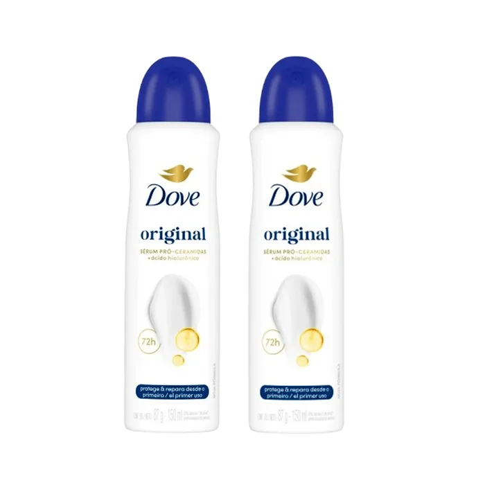 Kit Dove 2 Uni Desodorante Antitranspirante Original 72h Aerossol 150ml Cada