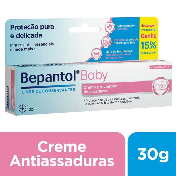 Pomada para Assadura Bepantol Baby com Pró-Vitamina B5 Sem Perfume Recém-Nascido 30g