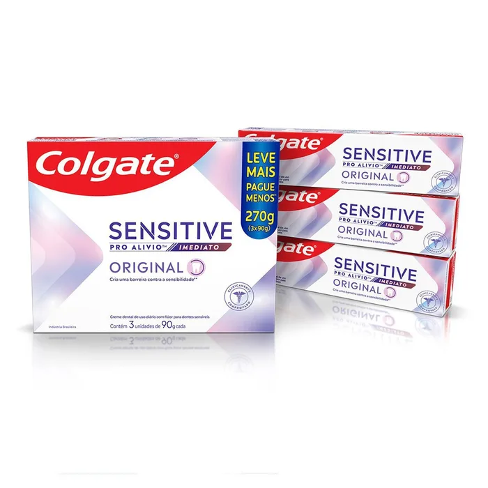 Kit Creme Dental Colgate Sensitive Pro Alívio Imediato Original 90g 3 Unidades