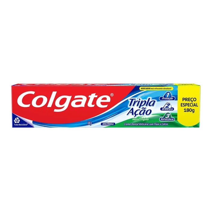 Creme Dental Colgate Tripla Ação Sabor Menta Original 180g Leve 180g Pague 140g