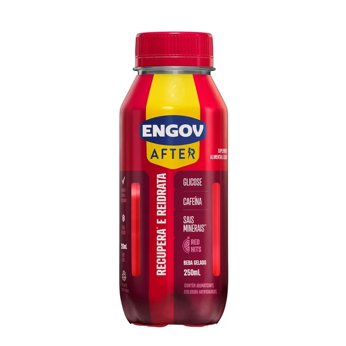 Bebida Funcional Engov After Líquido Sabor Red Hits 250ml
