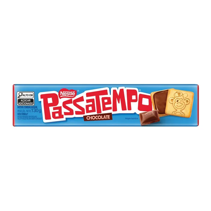 Biscoito Recheado Passatempo Sabor Chocolate 130g