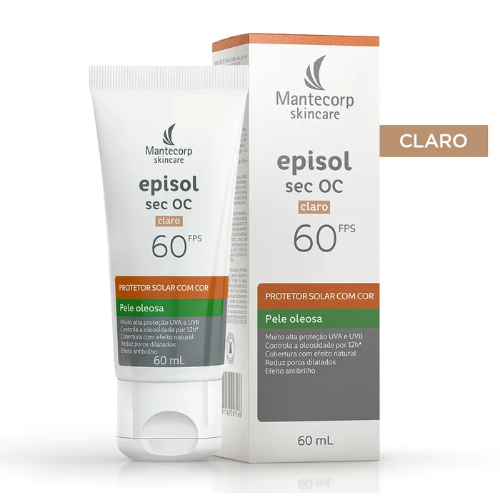 Protetor Solar Facial Episol Sec OC FPS60 Claro 60g