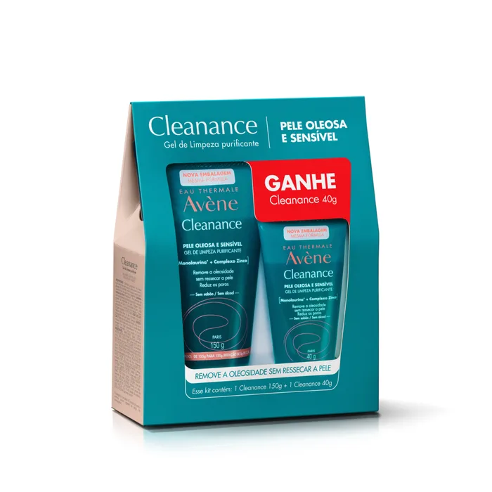 Kit Gel de Limpeza Facial Avène Cleanance Purificante 150g + Gel de Limpeza Facial Avène Cleanance Purificante40g